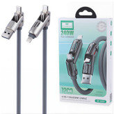 کابل شارژ چندکاره فست شارژ 240 وات ارلدام EC-IC02 طول 1.2 متر