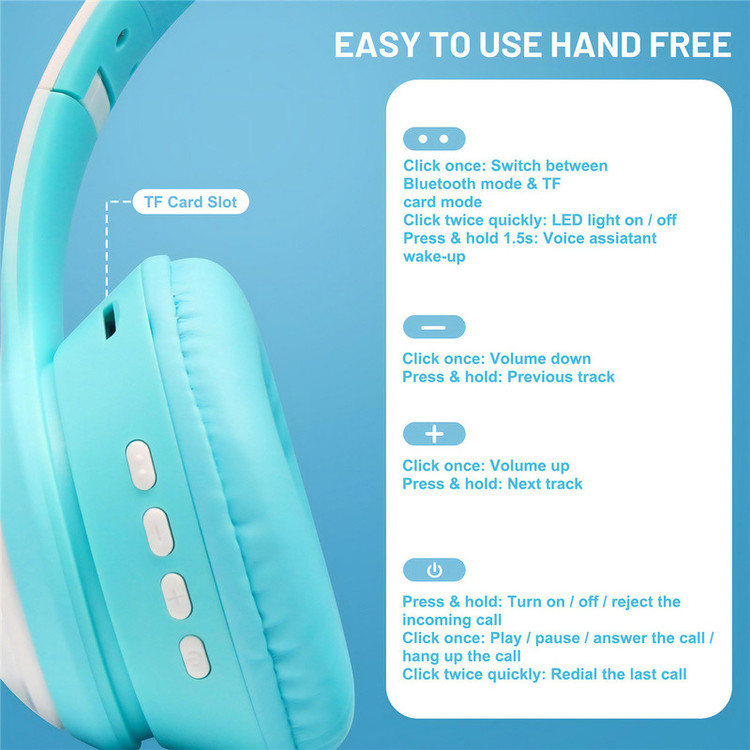 هدفون بیسیم طرح گربه مدل hifi akz51