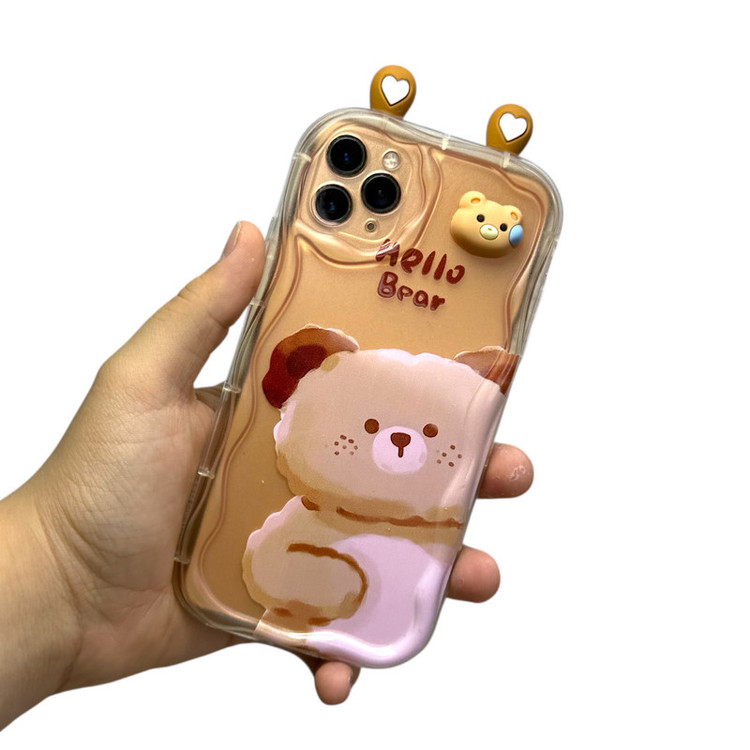 کاور مدل HELLO-BEAR طرح خرس فانتزی برجسته مناسب برای گوشی موبایل اپل iPhone 11 Pro Max